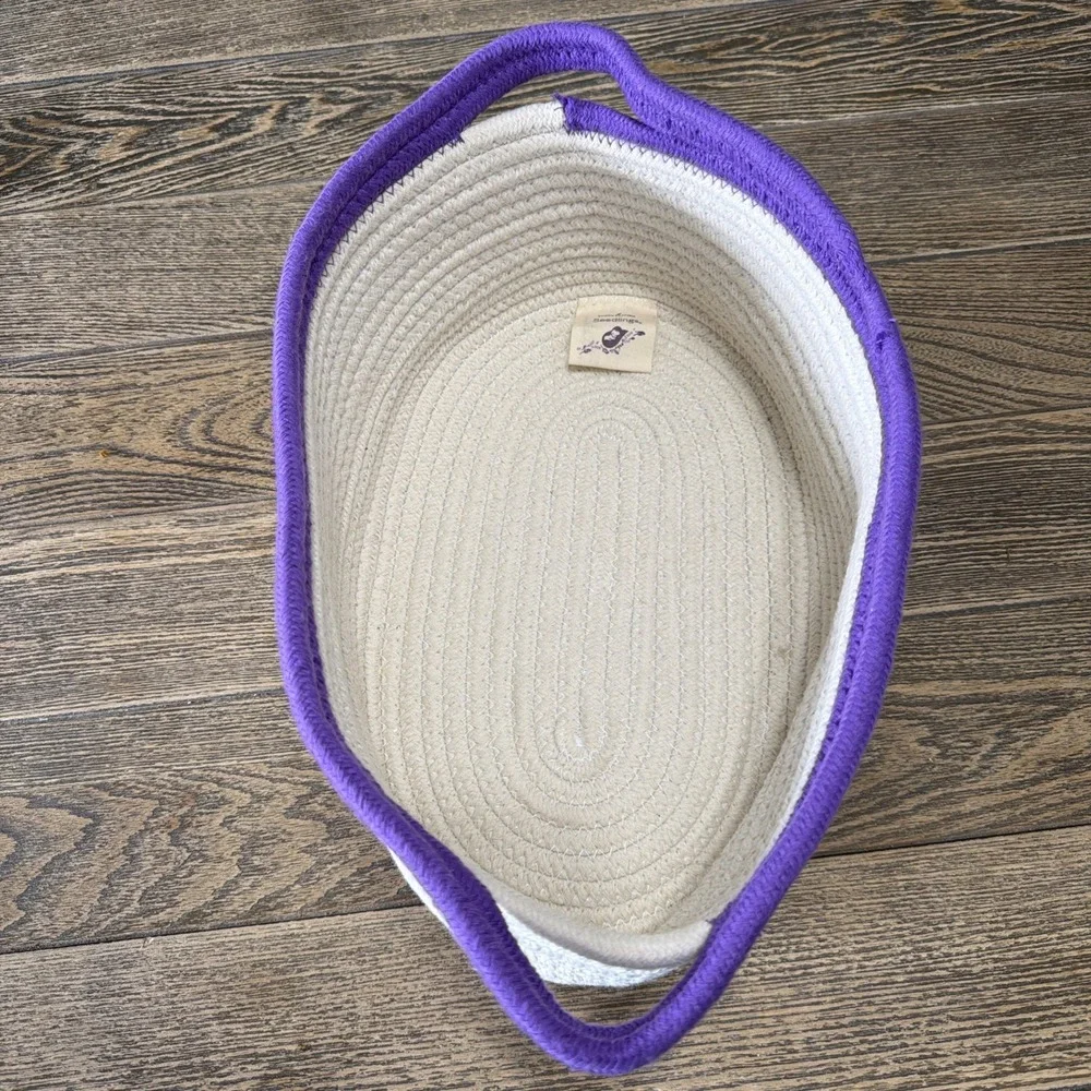 Young Living Seedlings 100% Unleashed Cotton Purple & Off White Soft Woven Tote